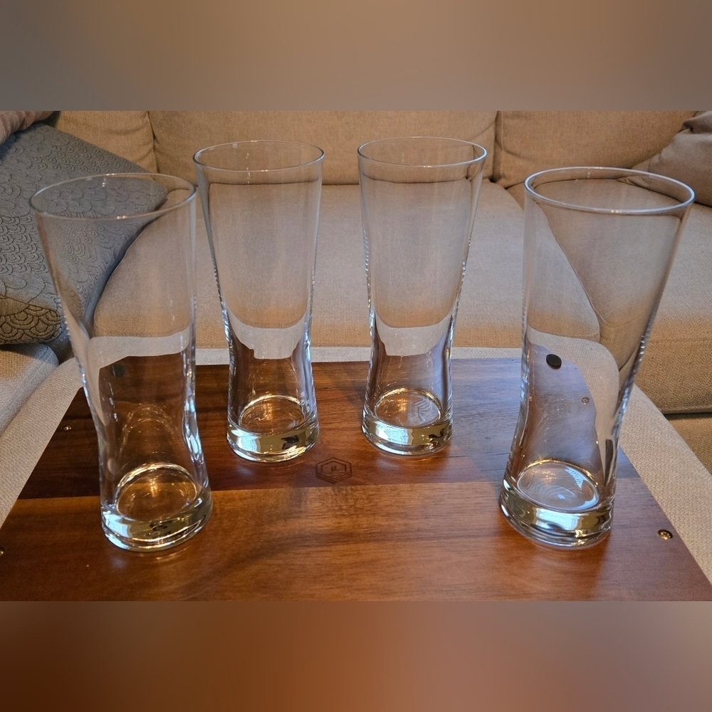 NWOT | Libbey | Glass Set of 4 Tall Clear Pilsner Beer Glasses | 8.5" Tall - Picture 6 of 9
